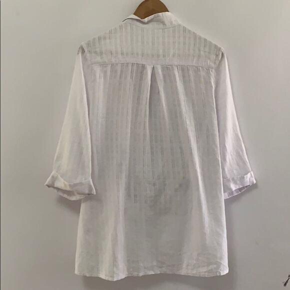 DARAH DAHL WHITE COTTON CROSSOVER BLOUSE‎ S… - Picture 3 of 5
